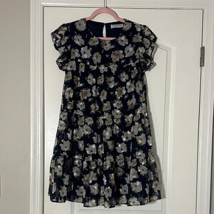 Floral Ruffle Sleeve Dress